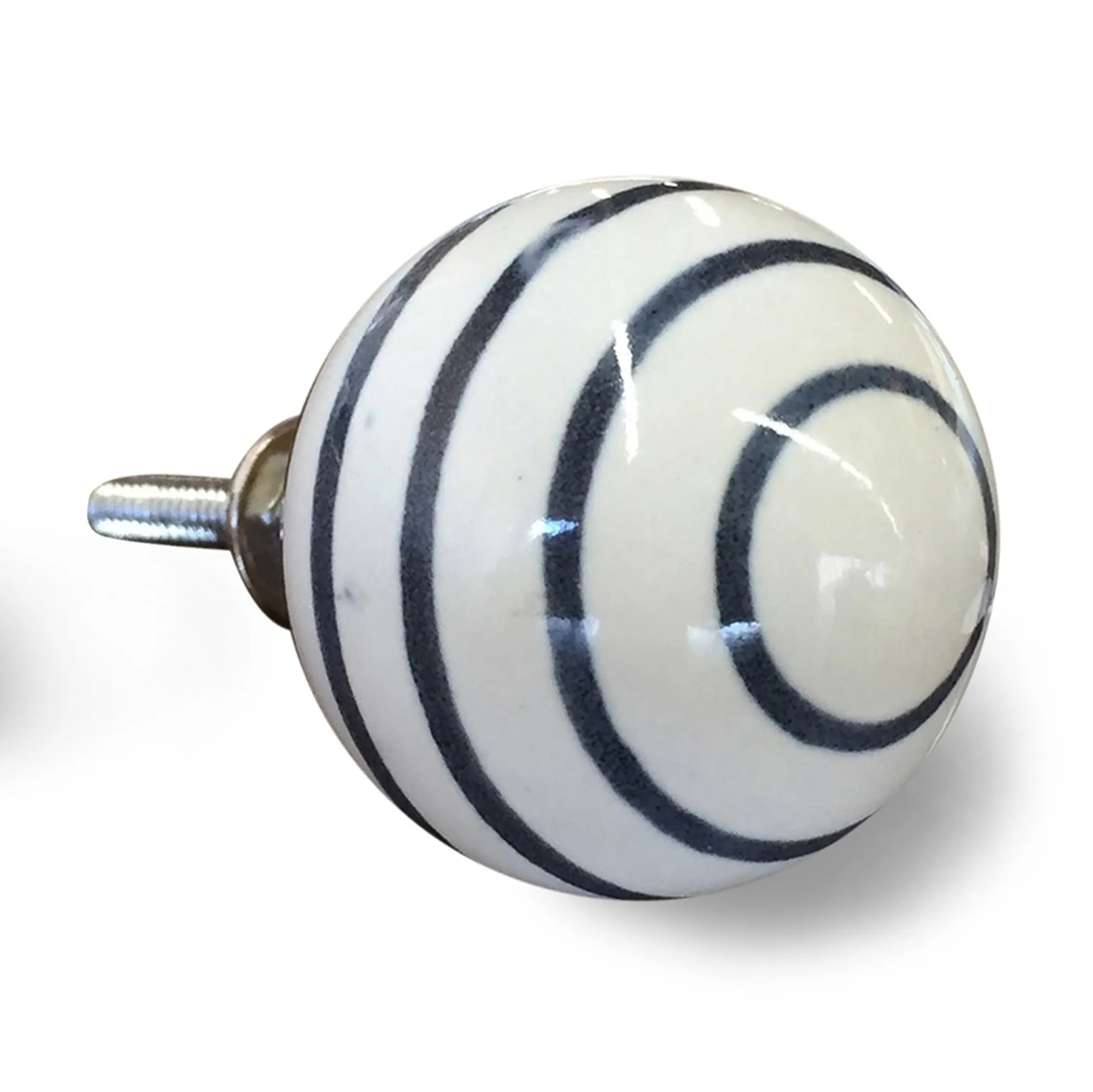 Knob-It Home Decor Classic Cabinet & Drawer Knobs-White/Navy