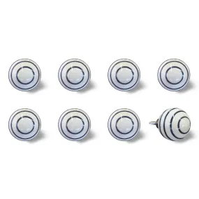 Knob-It Home Decor Classic Cabinet & Drawer Knobs-White/Navy