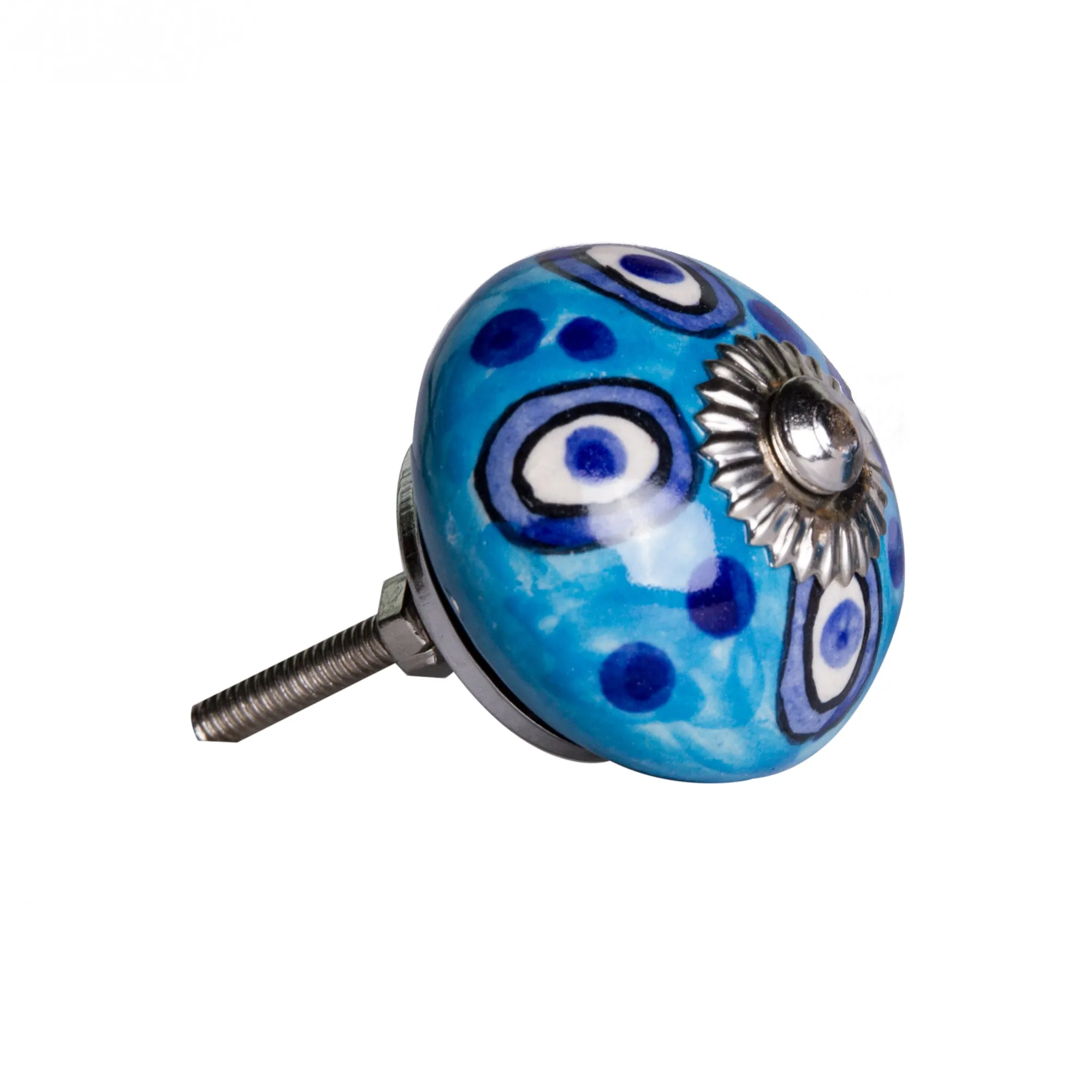 Knob-It Home Decor Classic Cabinet & Drawer Knobs-White/Navy/Silver