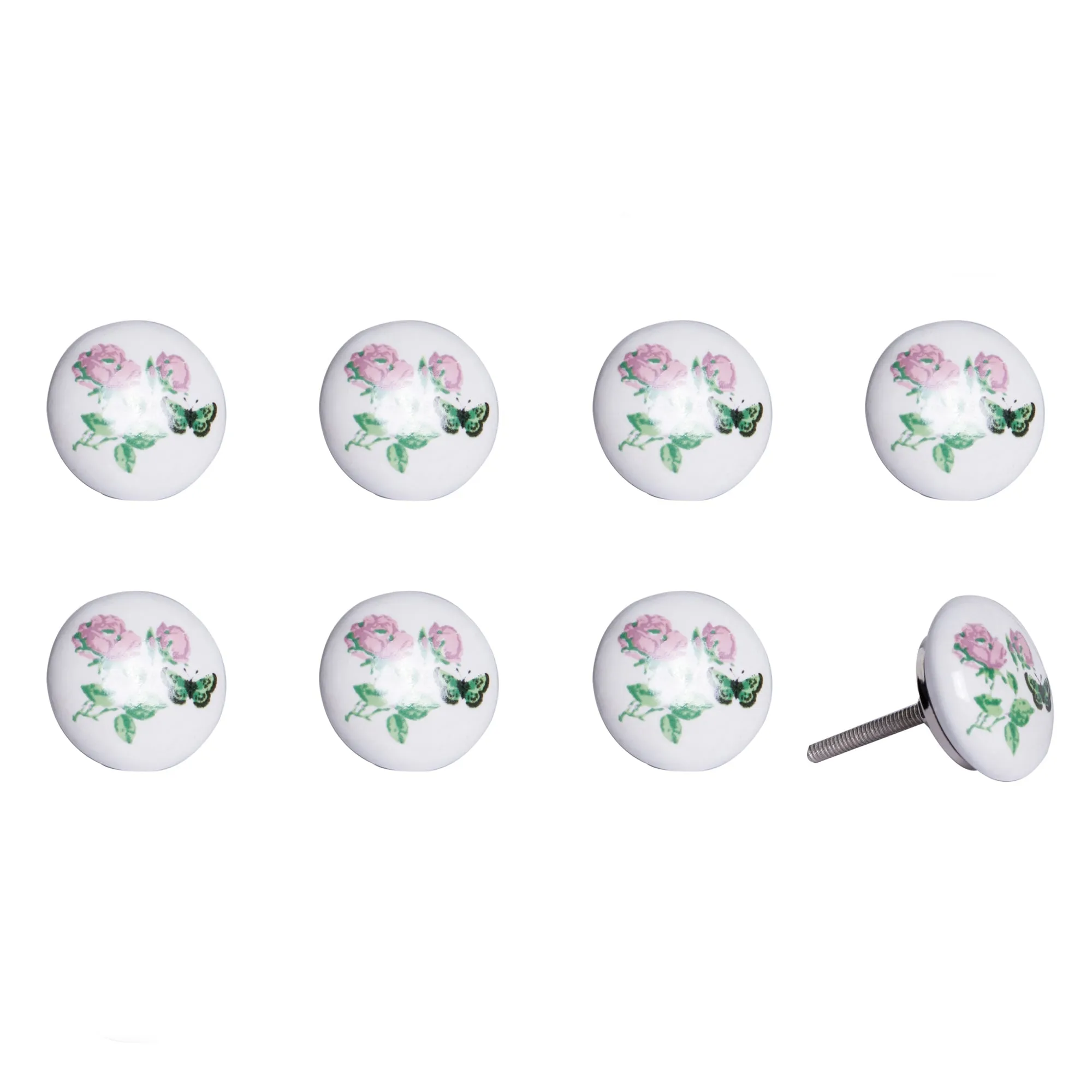 Knob-It Home Decor Classic Cabinet & Drawer Knobs-White/Pink/Green