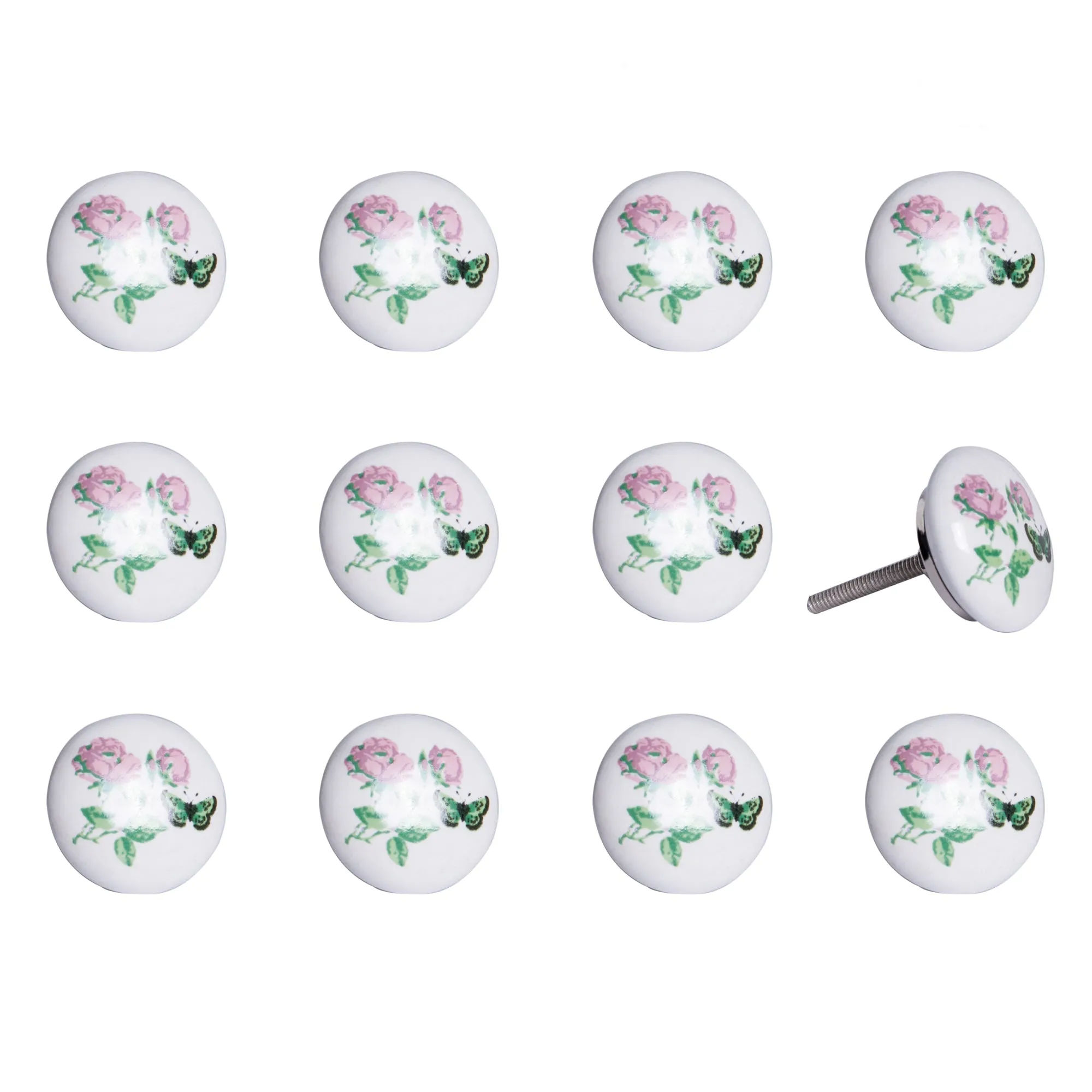 Knob-It Home Decor Classic Cabinet & Drawer Knobs-White/Pink/Green