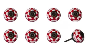 Knob-It Home Decor Classic Cabinet & Drawer Knobs-White/Red Checker/Copper