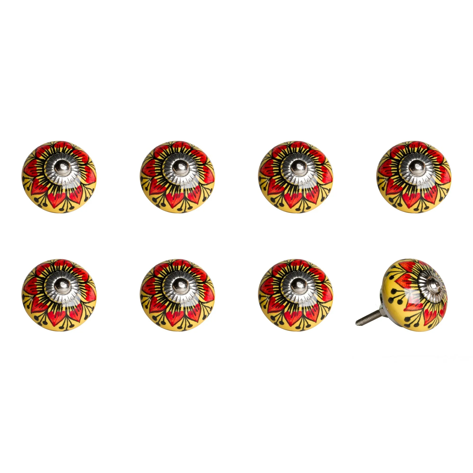 Knob-It Home Decor Classic Cabinet & Drawer Knobs-Yellow/Red/Black/Silver