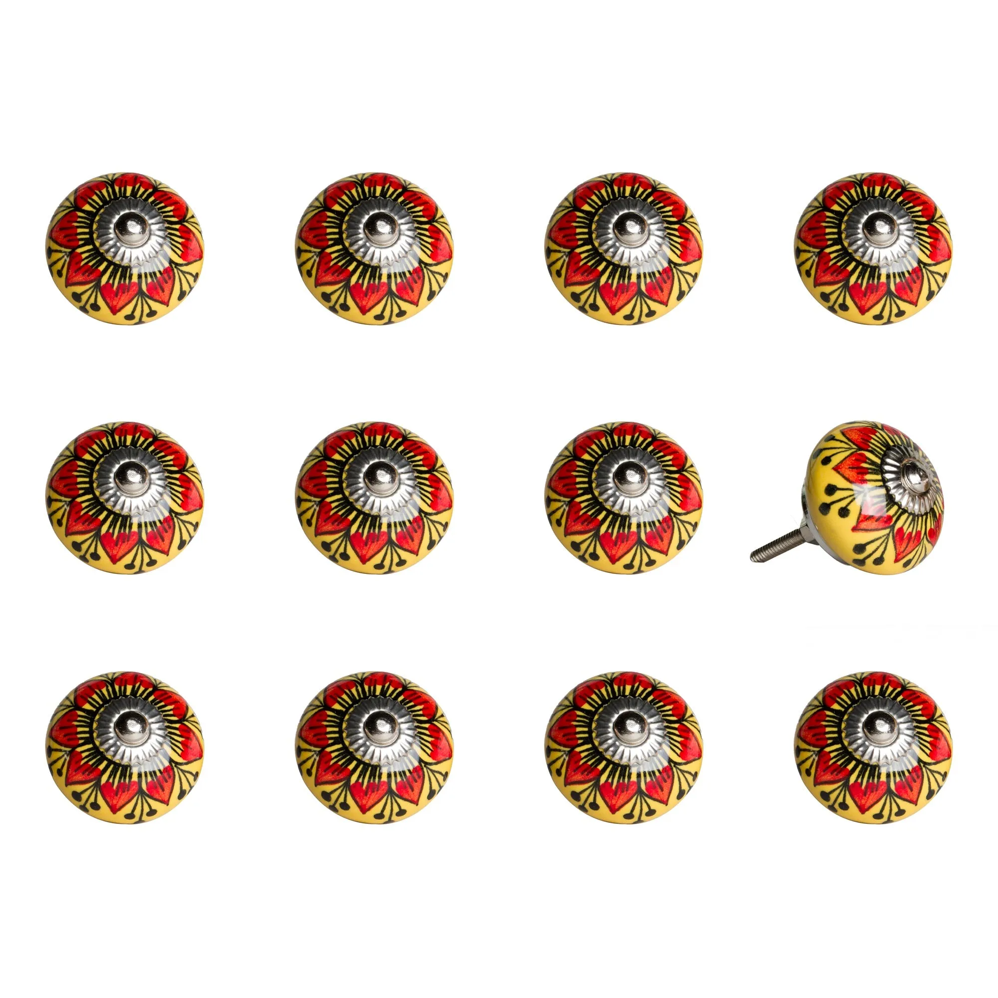 Knob-It Home Decor Classic Cabinet & Drawer Knobs-Yellow/Red/Black/Silver