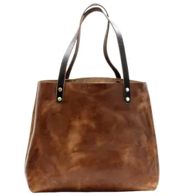 Large Saddle Brown Leather Tote