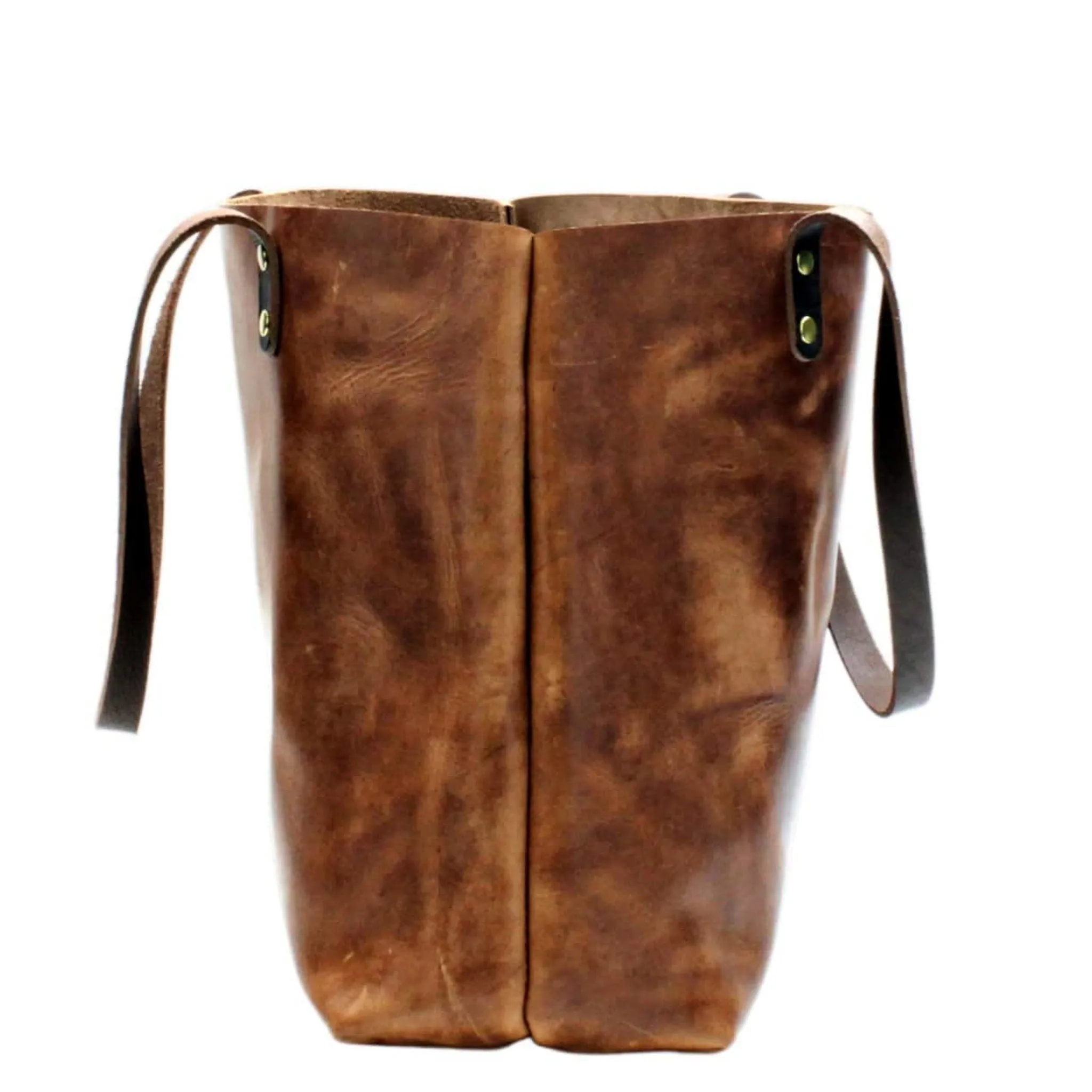 Large Saddle Brown Leather Tote