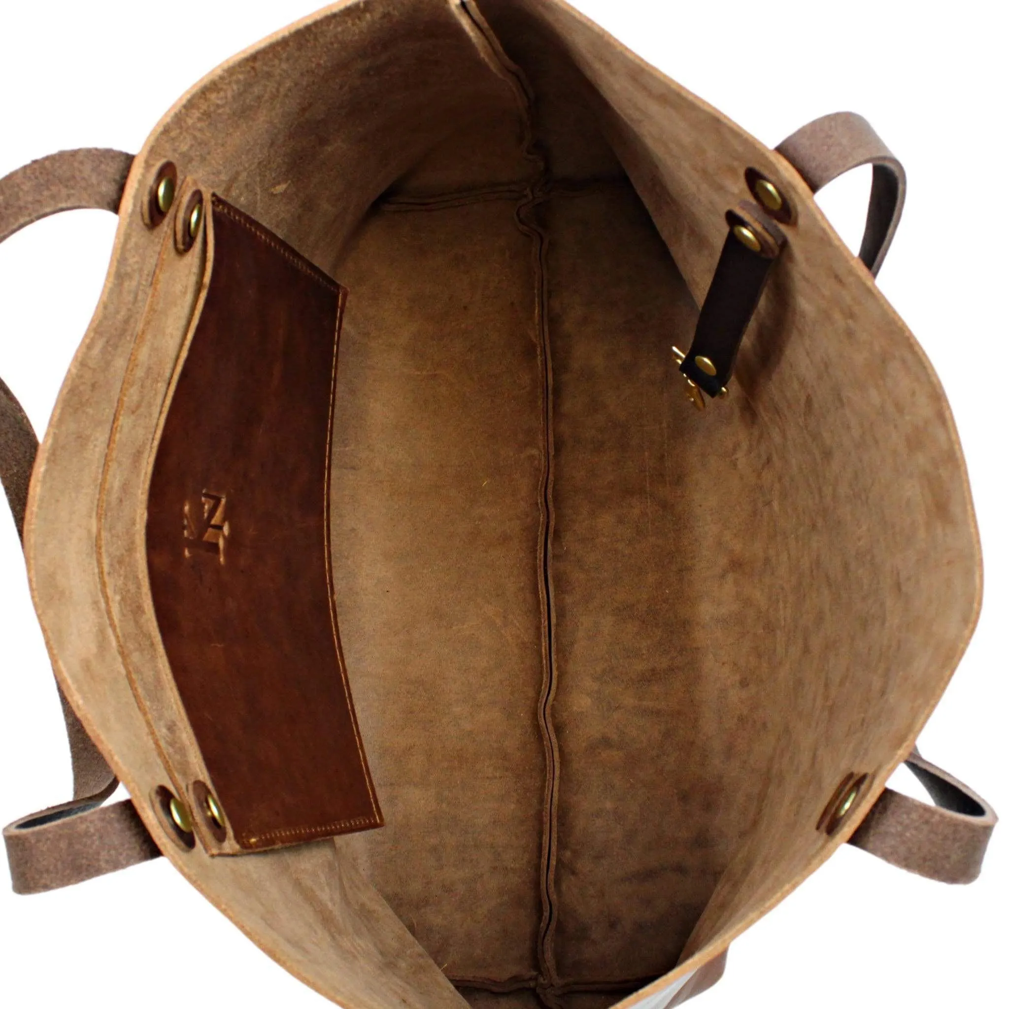 Large Saddle Brown Leather Tote