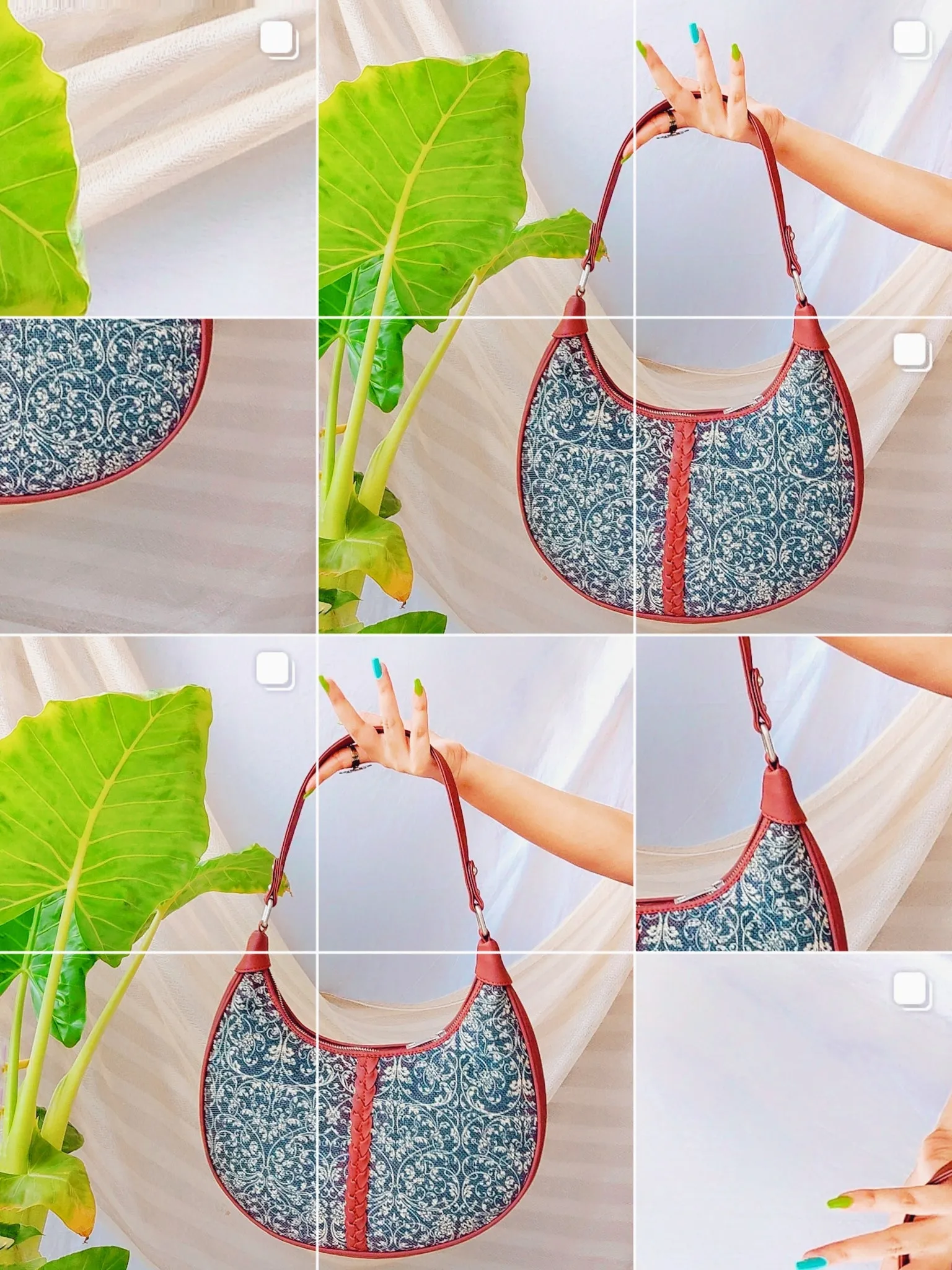 Lattice Lace Hobo Bag