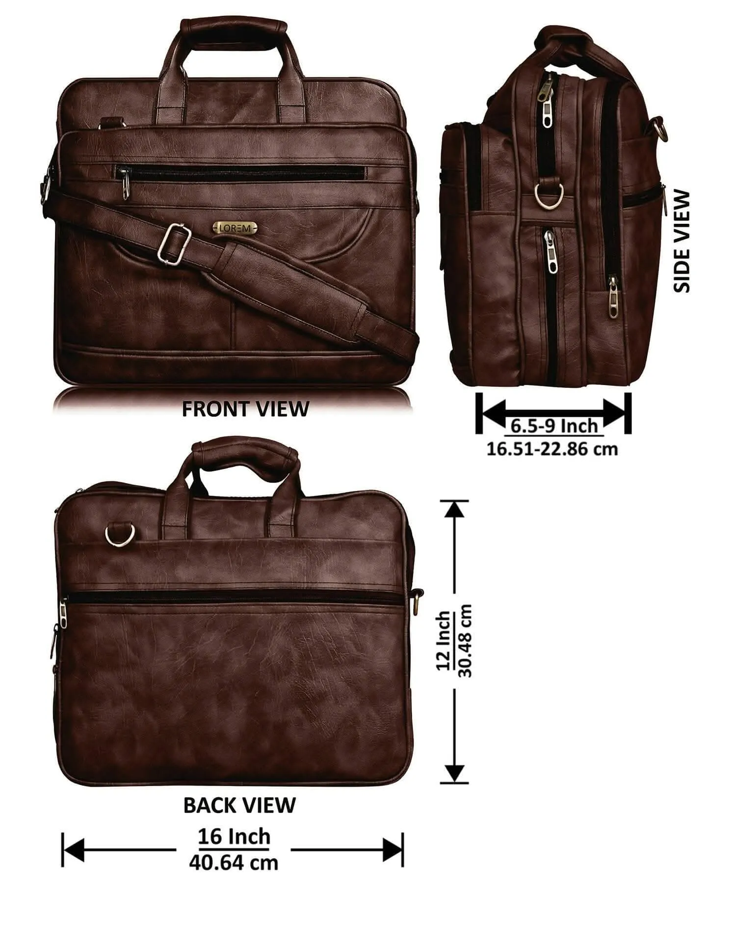 LOREM Brown Color Faux Leather 28L Messenger Bag For Men (BG23)
