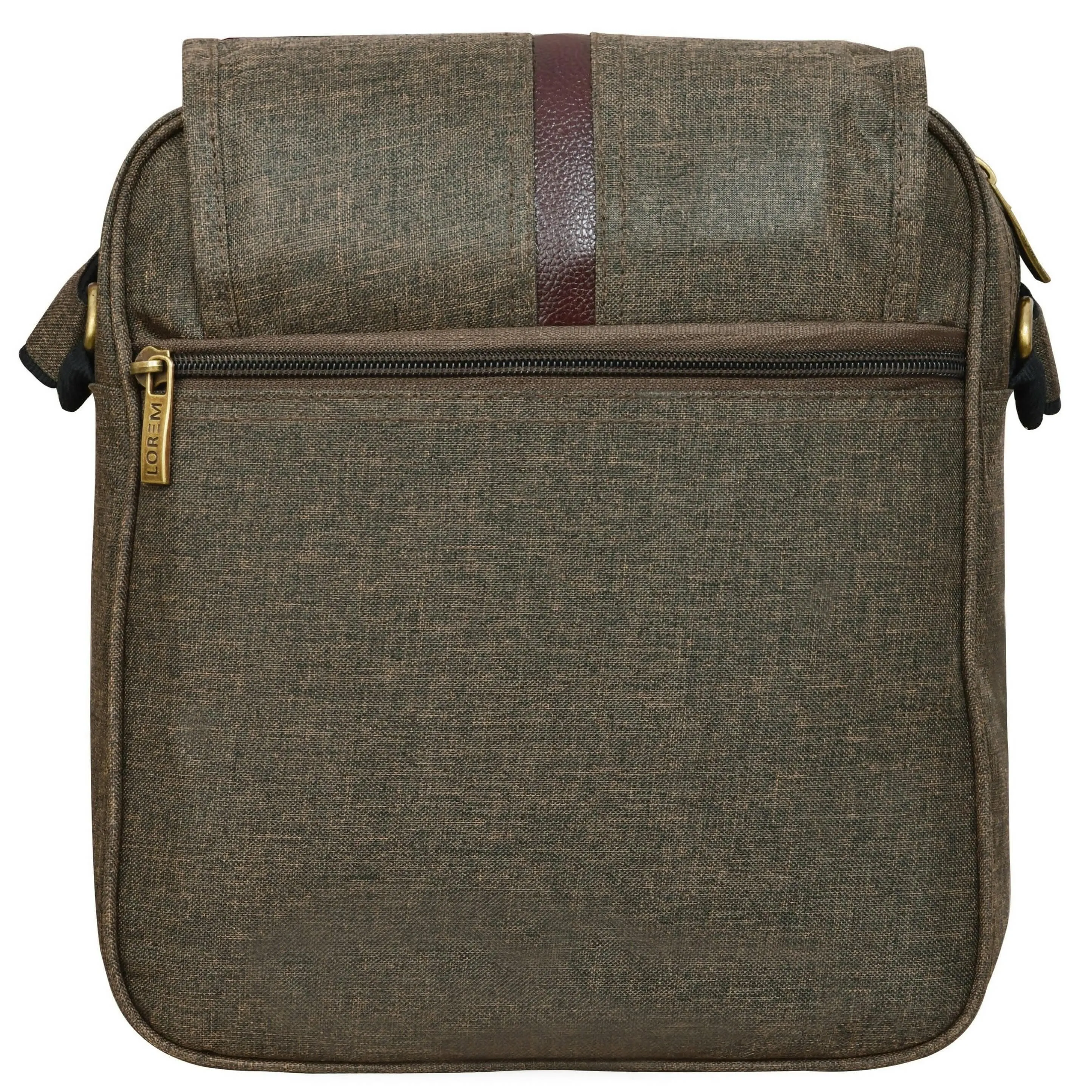 LOREM Khaki Stylish Linen Textured Cross Body Sling Bag For Men (SL08)