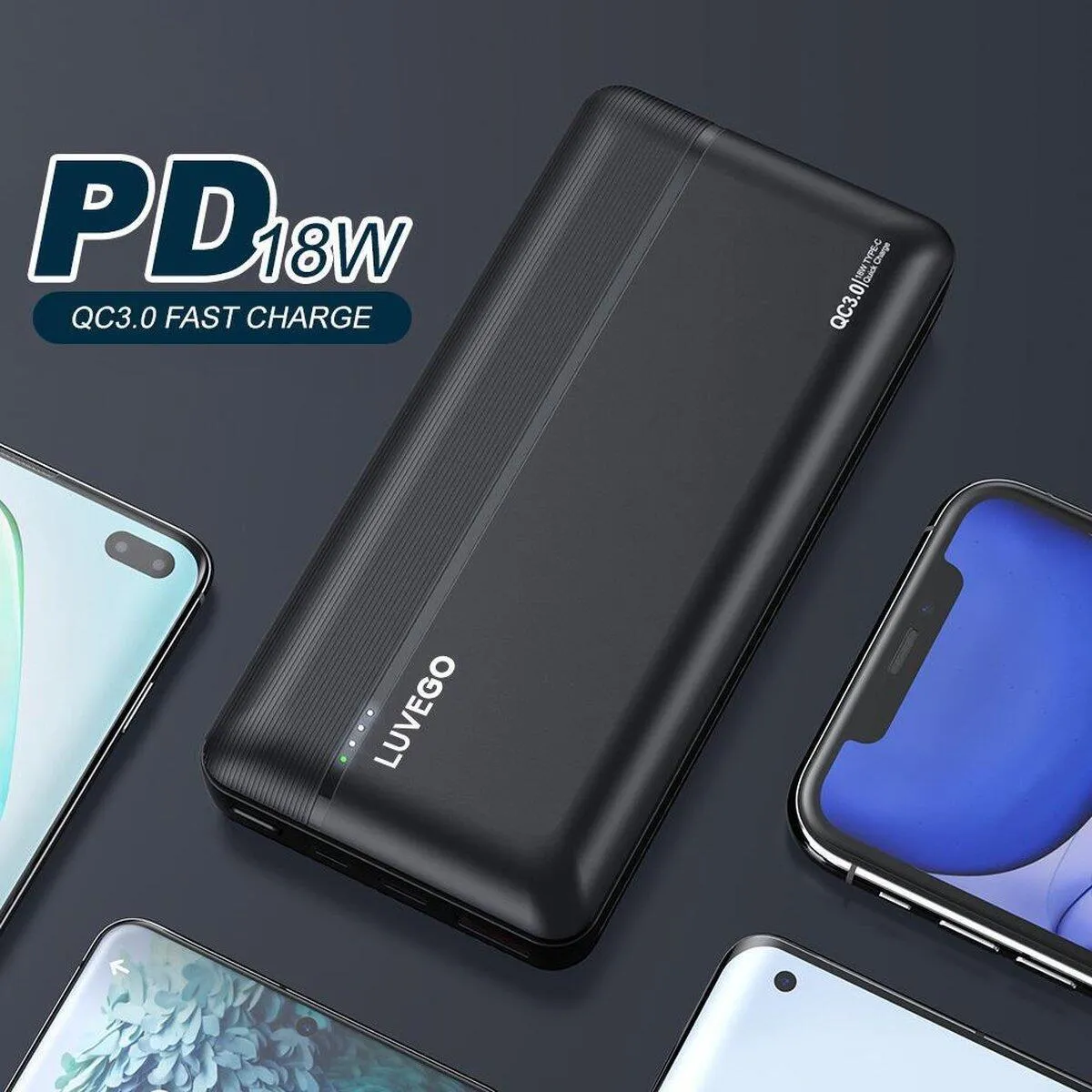 Luvego power bank 20,000 mAh, black