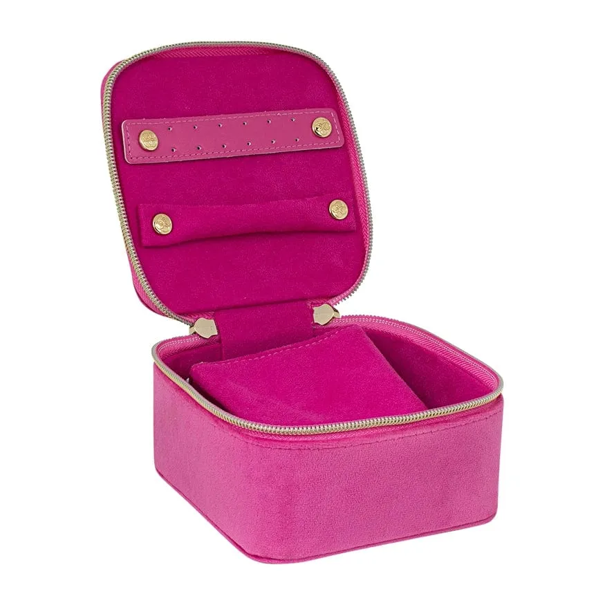 Luxe Velvet Jewelry Cube in Berry