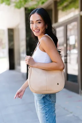 Marissa Crossbody Saddle Bag: Sugar Cookie