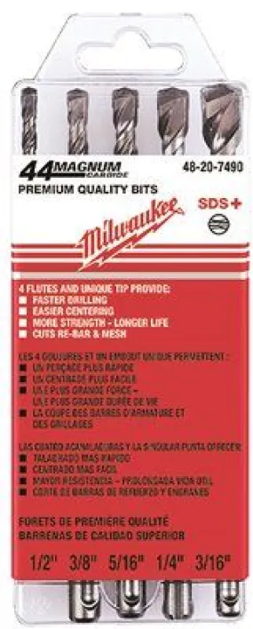 Milwaukee Sds-Plus 2-Cutter 5 Piece Kit