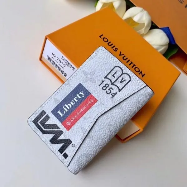 Monogram White Canvas Chalk Pocket Organizer Wallet M67817 2019