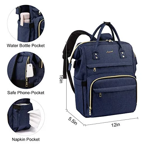 Navy blue large backpack for women, travel, business & leisure