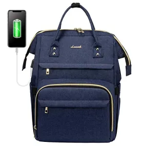 Navy blue large backpack for women, travel, business & leisure