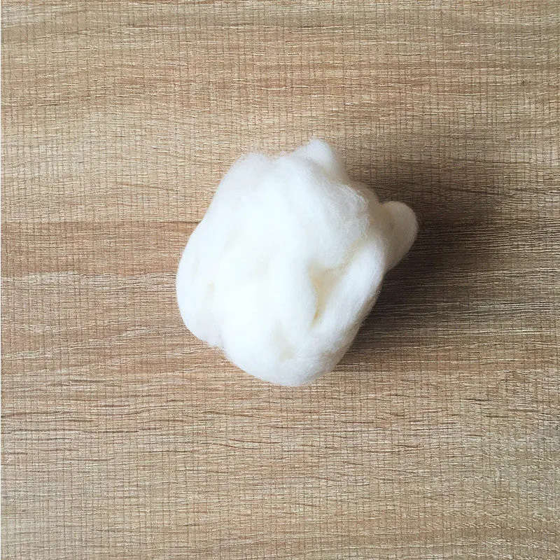 Needle felted wool felting ivory white wool Roving for felting supplies short fabric easy felt