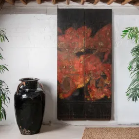 Painted Chinese Bank Doors From Shanxi - 19th Century