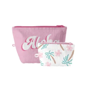 Pink Aloha Stand-Up Pouch, Set of 2