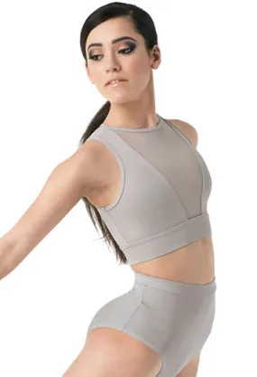 Plunge Neck Illusion Crop Top Set