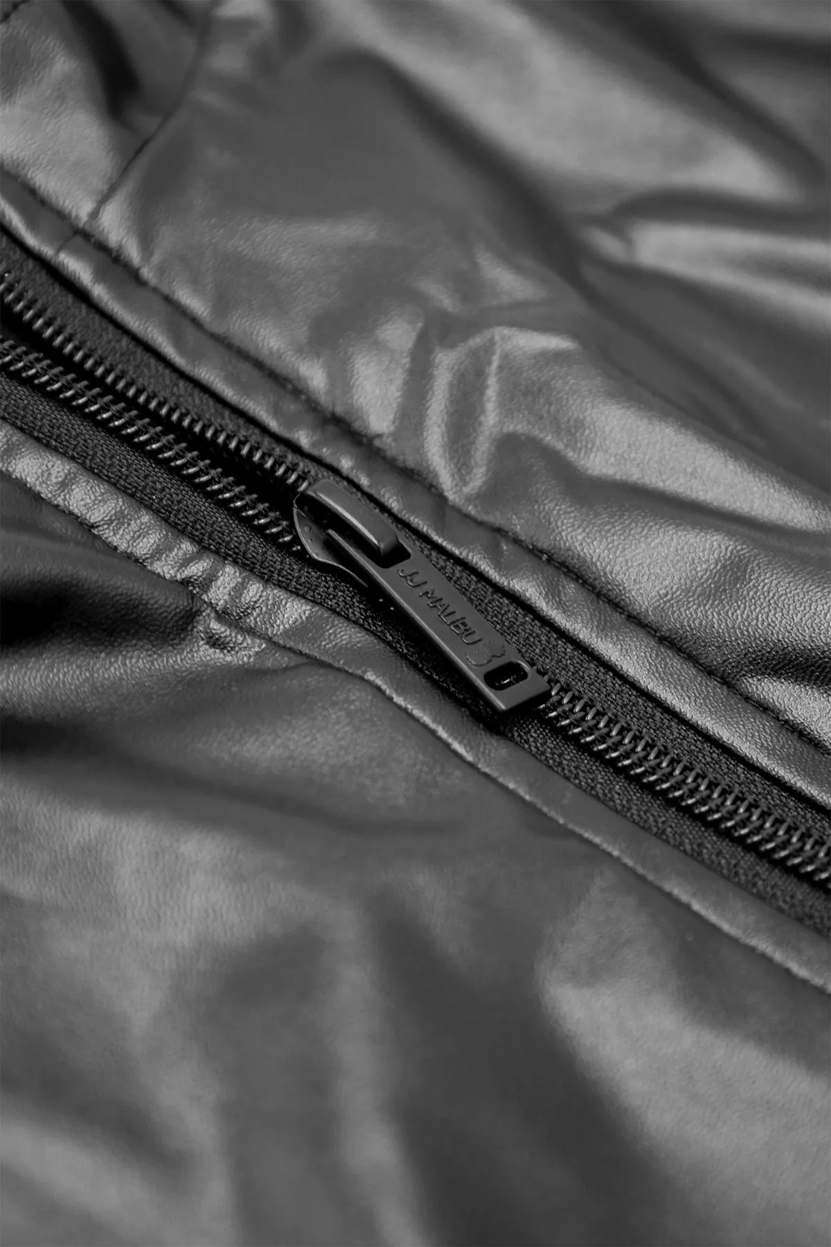 Power Vegan Leather Zipper Bodysuit