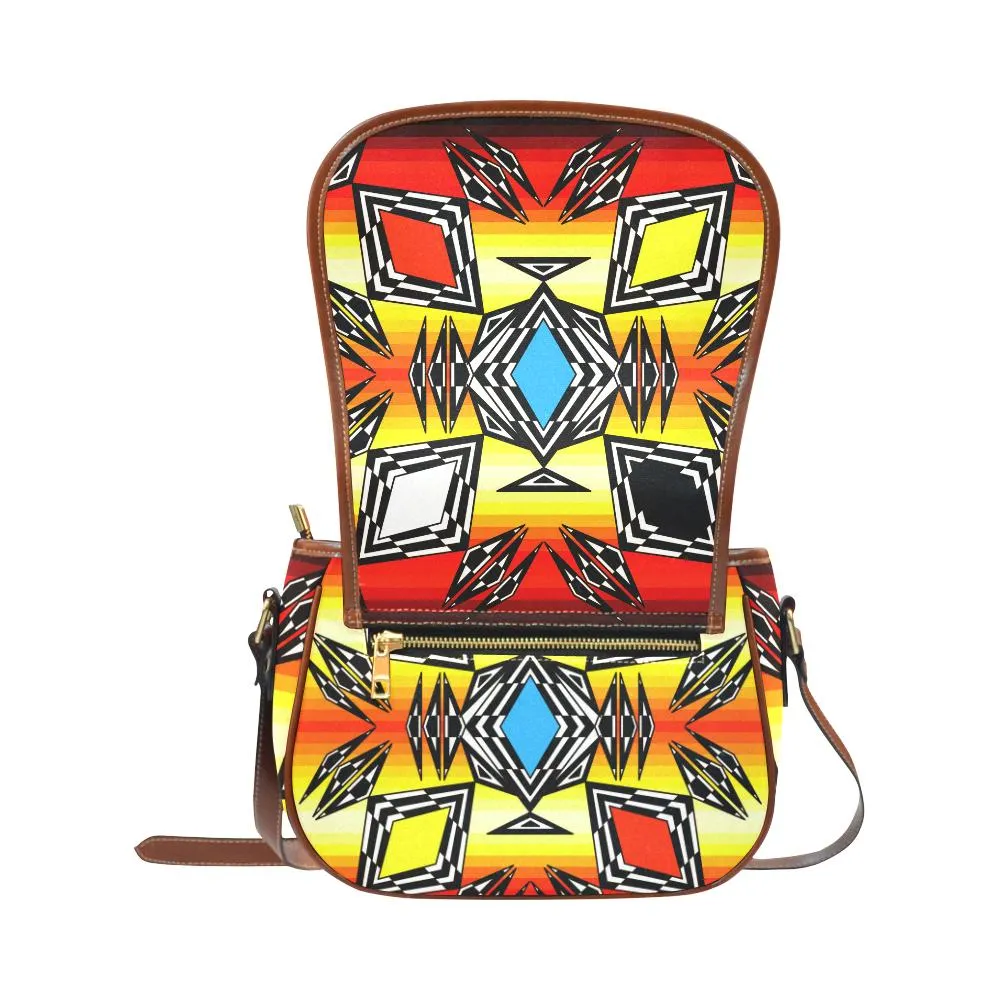 Prairie Fire Medicine Wheel Saddle Bag/Large