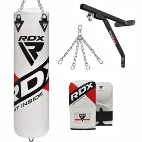 RDX F10 4ft / 5ft 4-in-1 Punch Bag with gloves & wall Bracket Set