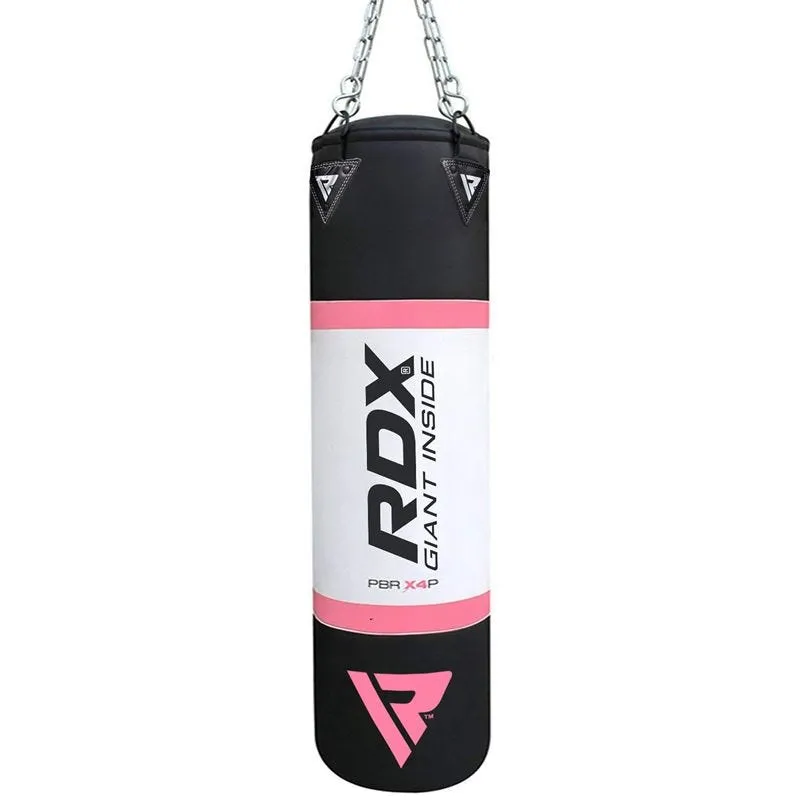 RDX X4 4ft 4-in-1 Punch Bag with Gloves & Ceiling Hook Set