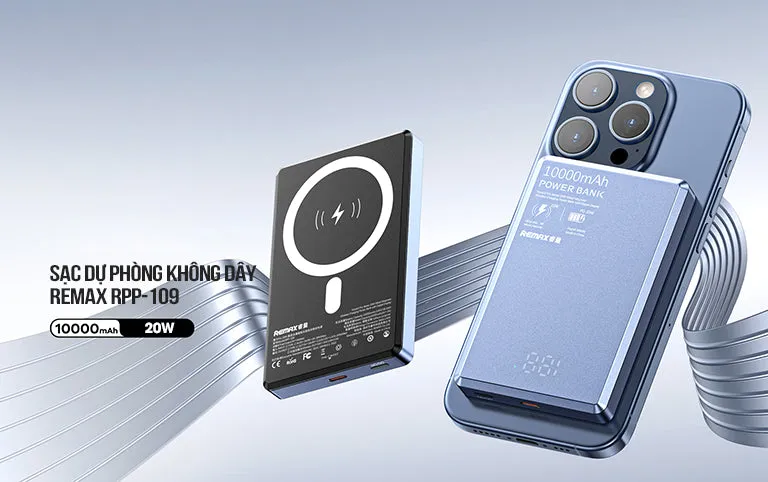 REMAX POWER BANK WIRELESS 10000MAH 20W RPP-109