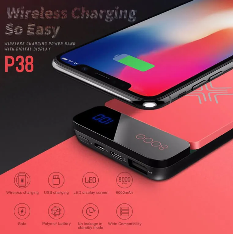 ROCK Wireless Power Bank 8000mAh