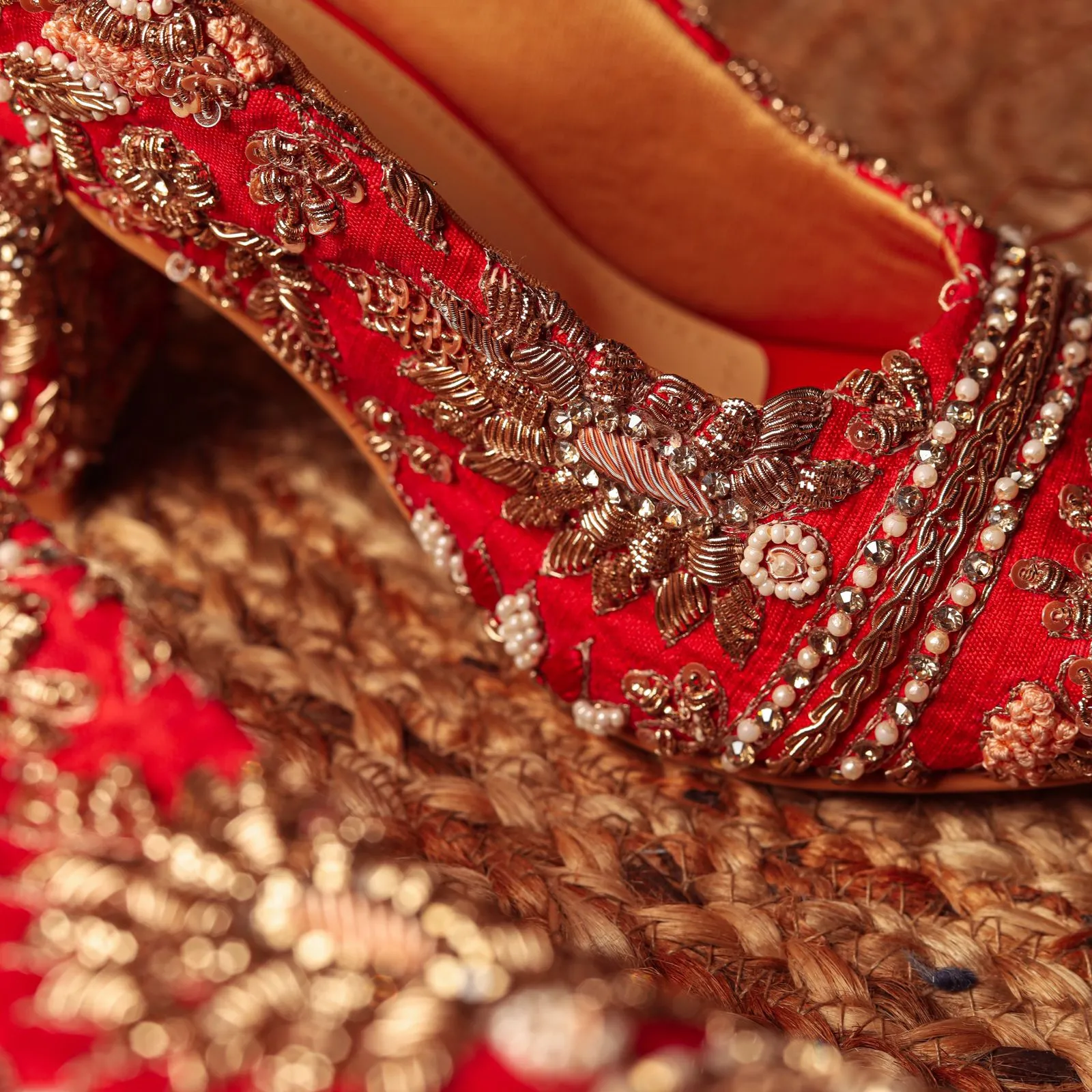 Sabya (Red Embroidery Gold WORK BRIDAL blocks)