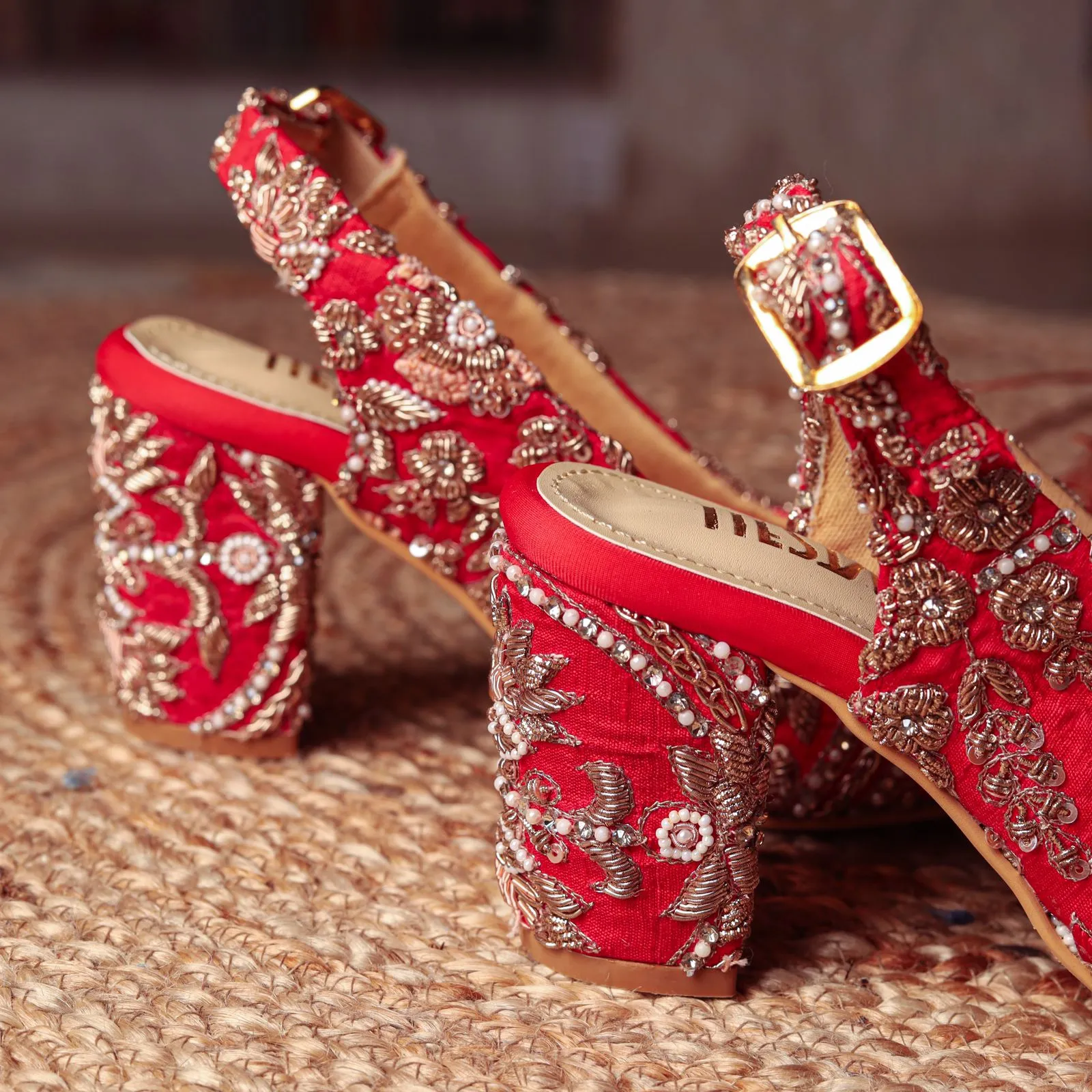 Sabya (Red Embroidery Gold WORK BRIDAL blocks)