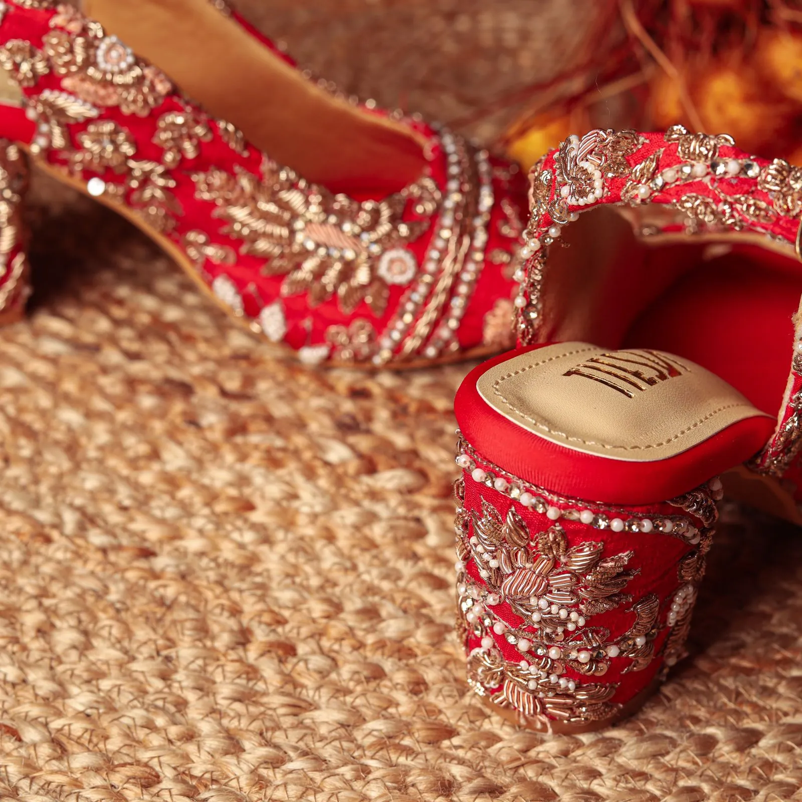 Sabya (Red Embroidery Gold WORK BRIDAL blocks)