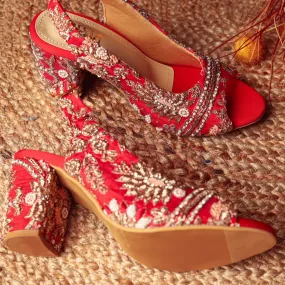 Sabya (Red Embroidery Gold WORK BRIDAL blocks)