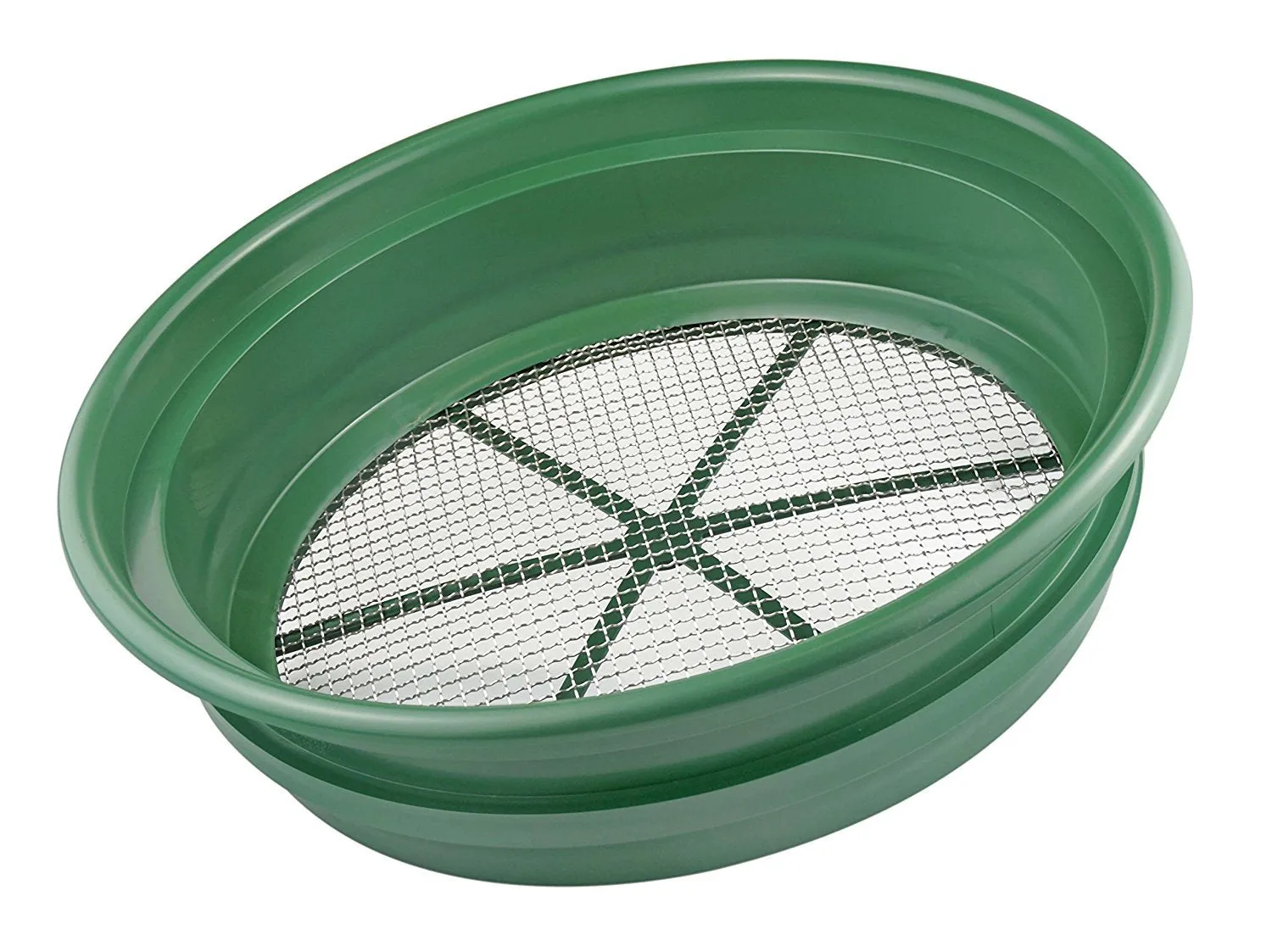 SE GP2-14 Patented Stackable 13-1/4&quot; Sifting Pan, 1/4&quot; Mesh Screen