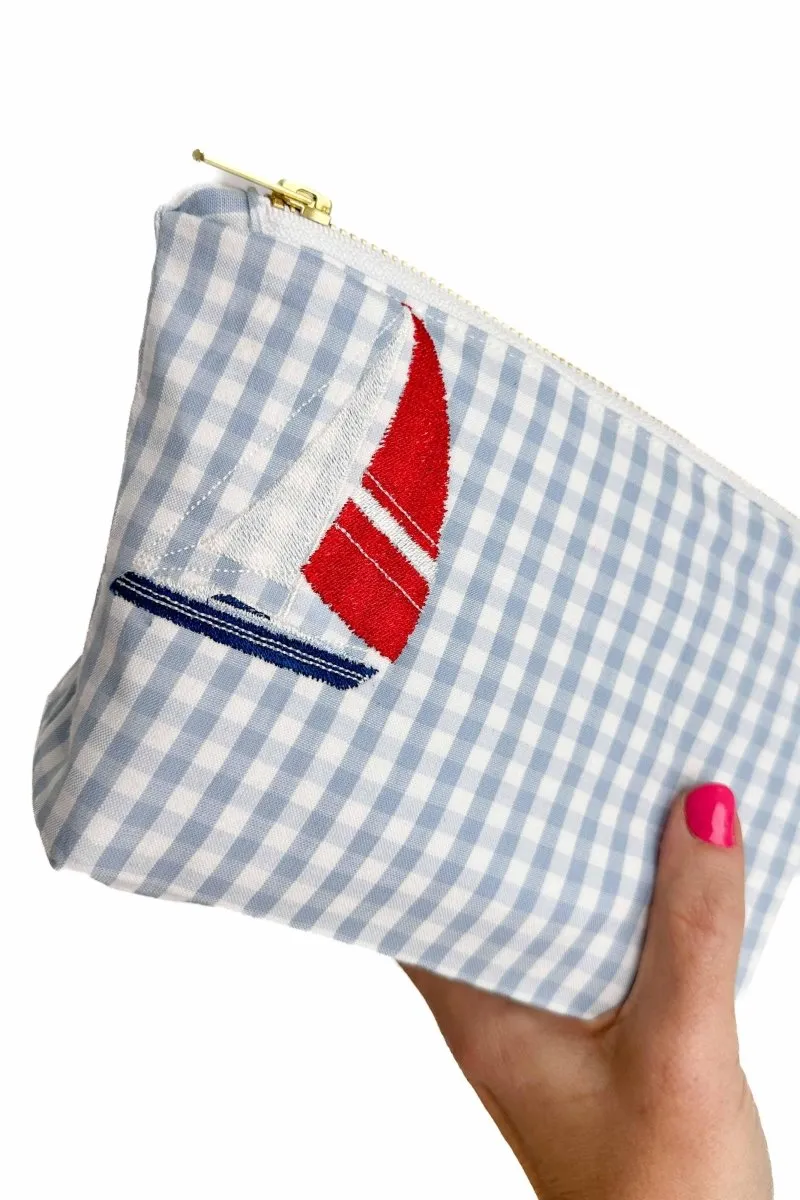 Seersucker "Sailboat" Mini Maxx Baby Bag