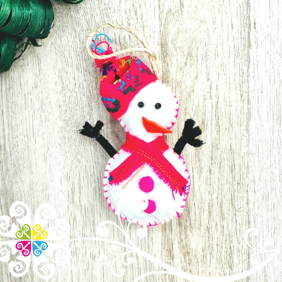 Set of 6 Cambray Snowmen - Mexican Ornaments