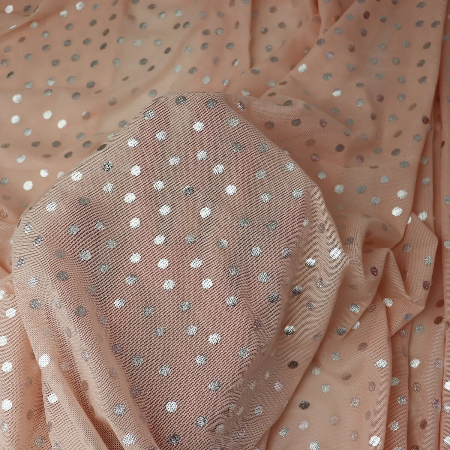 Silver Polka Dot Mesh