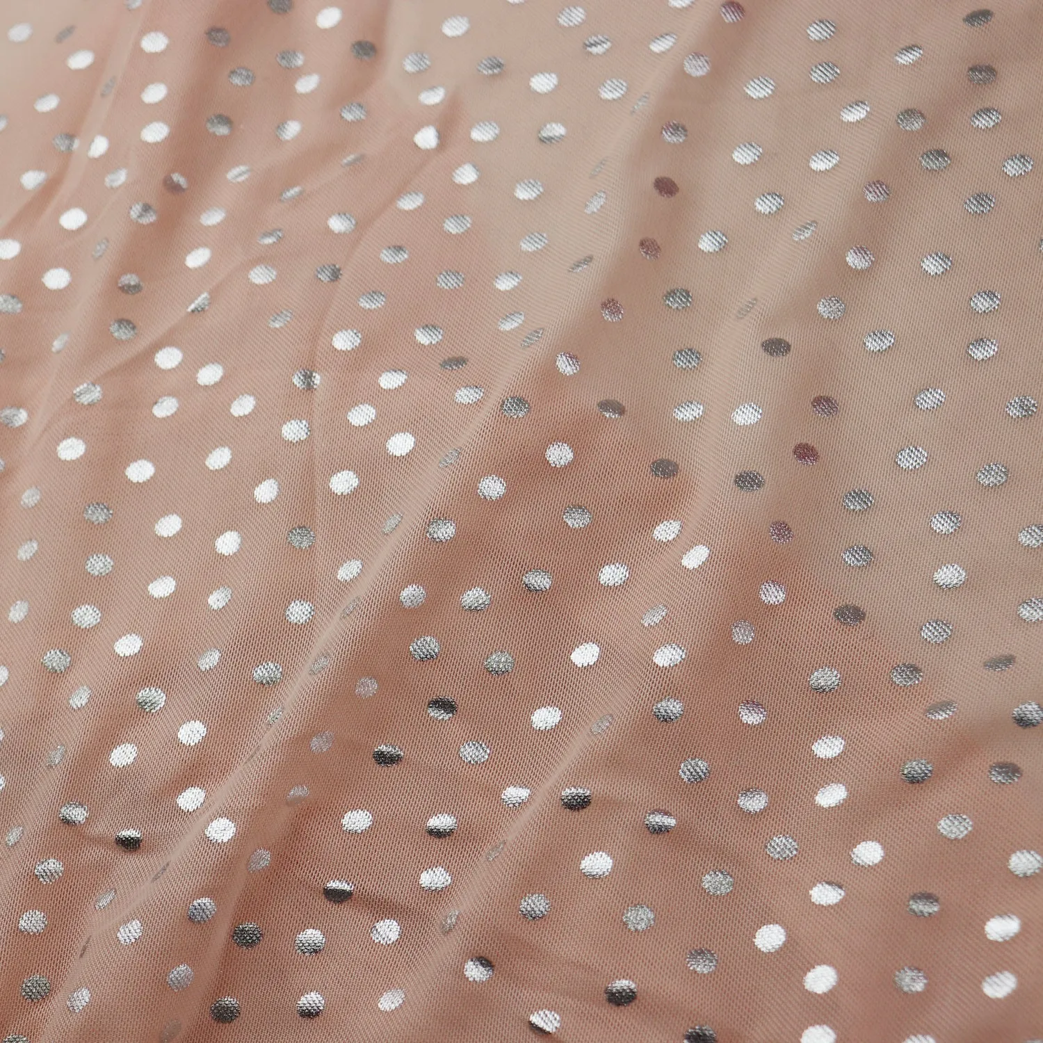 Silver Polka Dot Mesh