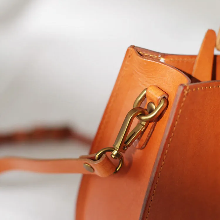 Small Womens Leather Handbags With Wooden Handle Side Bag Purse for Womens