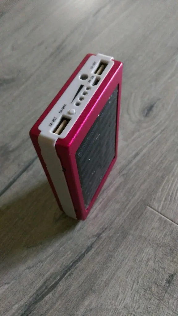 Solar Panel Battery Charger Dual USB Power Bank with LED light 25000mAh