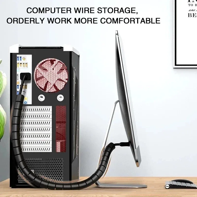 Spiral cable wrap|2M/1M Flexible Spiral Cable Wire Protector Cable Organizer