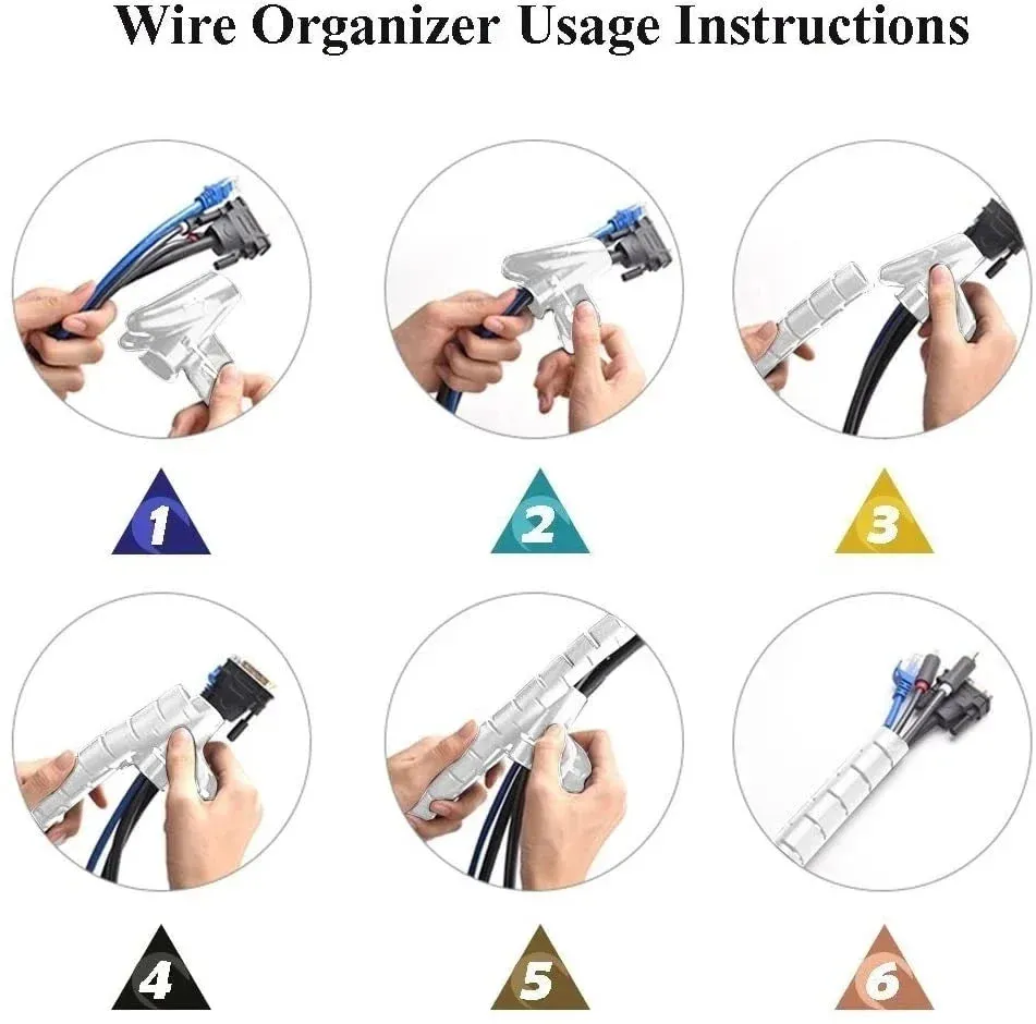 Spiral cable wrap|2M/1M Flexible Spiral Cable Wire Protector Cable Organizer