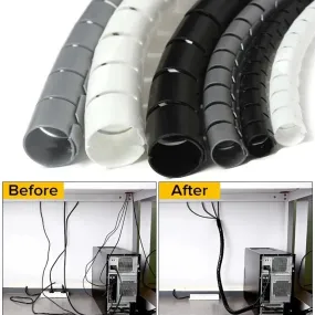 Spiral cable wrap|2M/1M Flexible Spiral Cable Wire Protector Cable Organizer