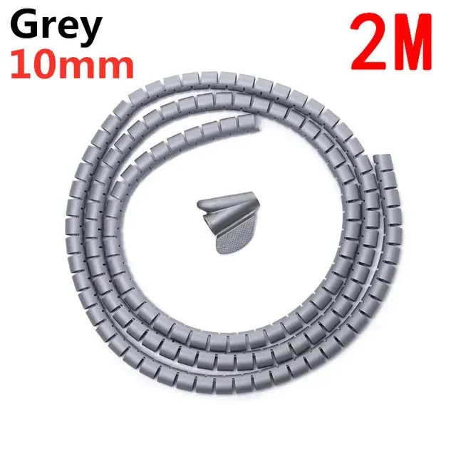 Spiral cable wrap|2M/1M Flexible Spiral Cable Wire Protector Cable Organizer