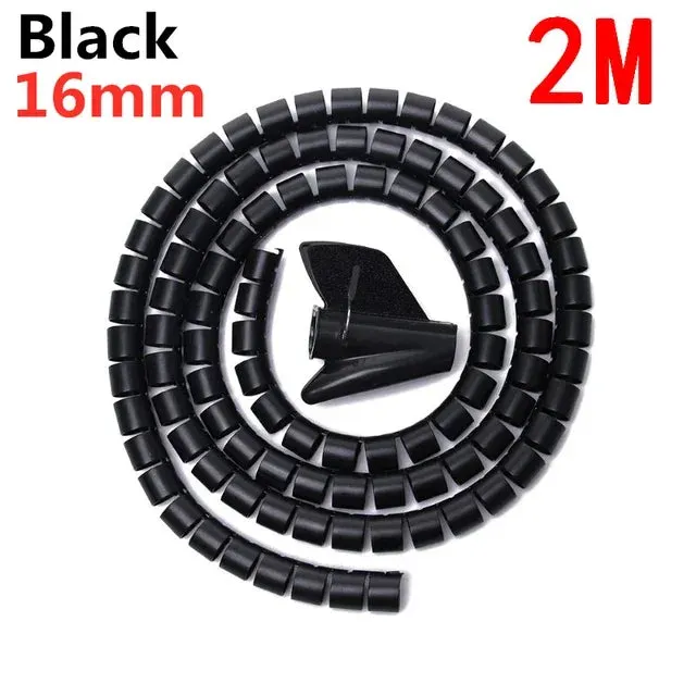 Spiral cable wrap|2M/1M Flexible Spiral Cable Wire Protector Cable Organizer