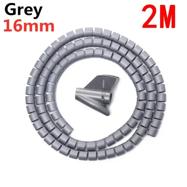 Spiral cable wrap|2M/1M Flexible Spiral Cable Wire Protector Cable Organizer