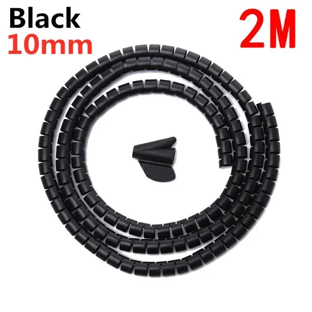 Spiral cable wrap|2M/1M Flexible Spiral Cable Wire Protector Cable Organizer
