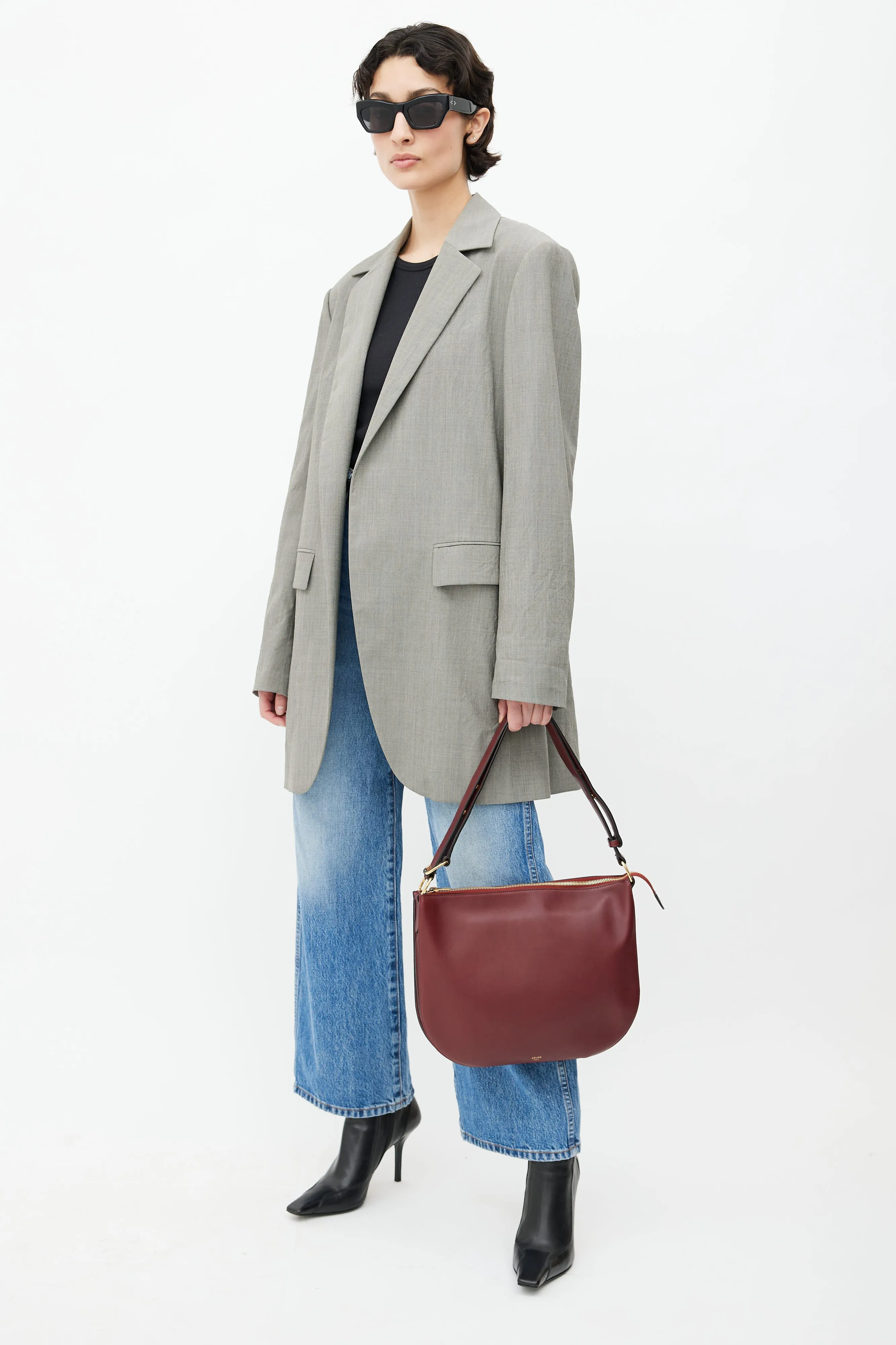 Spring 2016 Burgundy Saddle Shoulder Bag